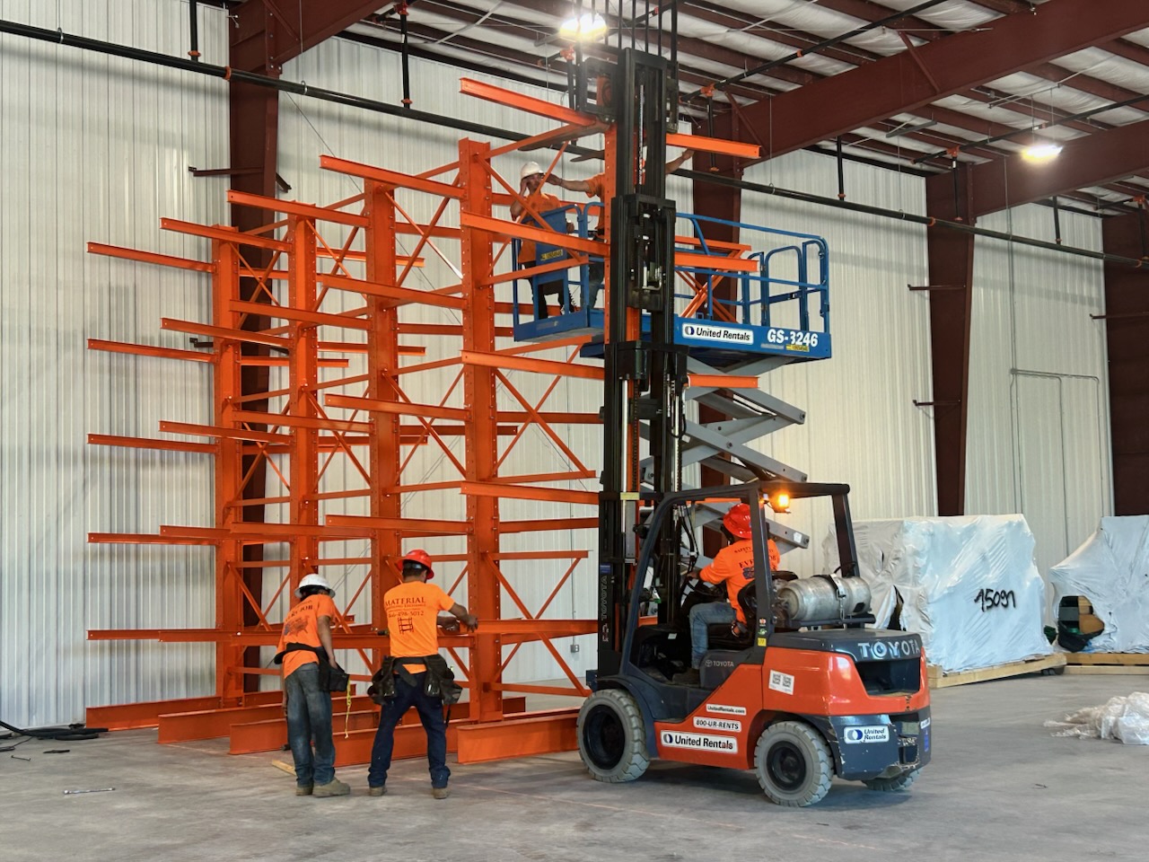 Cantilever Rack Being Installed